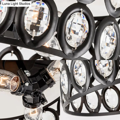 Lámpara de techo empotrada contemporánea DecorBites™ de 3 luces, de metal y cristal (diseño cilíndrico negro)