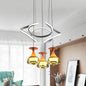 Contemporary 3-Light Wine Cup Pendant Cluster with White Waving Design - Acrylic Shade Included