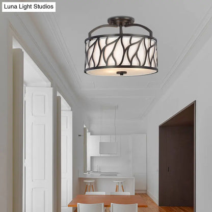 Lámpara de techo contemporánea DecorBites™ de 4 luces, negra, con diseño de ramas