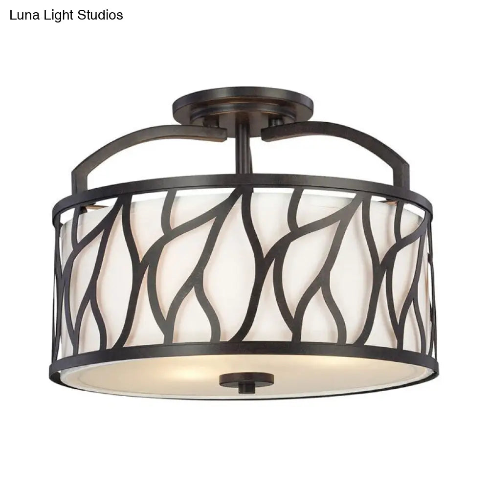 Lámpara de techo contemporánea DecorBites™ de 4 luces, negra, con diseño de ramas