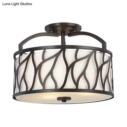 Lámpara de techo contemporánea DecorBites™ de 4 luces, negra, con diseño de ramas