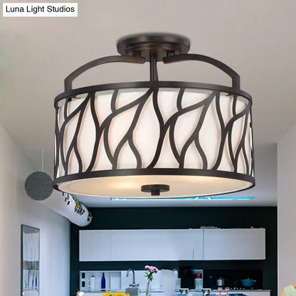 Lámpara de techo contemporánea DecorBites™ de 4 luces, negra, con diseño de ramas