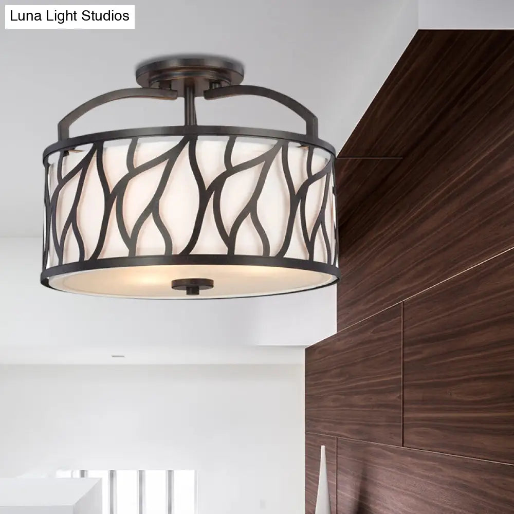 Lámpara de techo contemporánea DecorBites™ de 4 luces, negra, con diseño de ramas