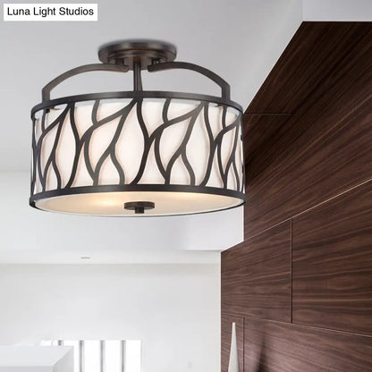 Lámpara de techo contemporánea DecorBites™ de 4 luces, negra, con diseño de ramas