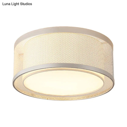 Lámpara de techo contemporánea DecorBites™ de 4 luces, estilo tambor, de metal plateado, con difusor esmerilado