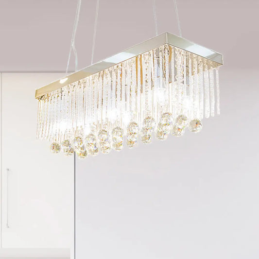 Lámpara de isla contemporánea DecorBites™ de 6 luces cromada con detalles de bolas de cristal