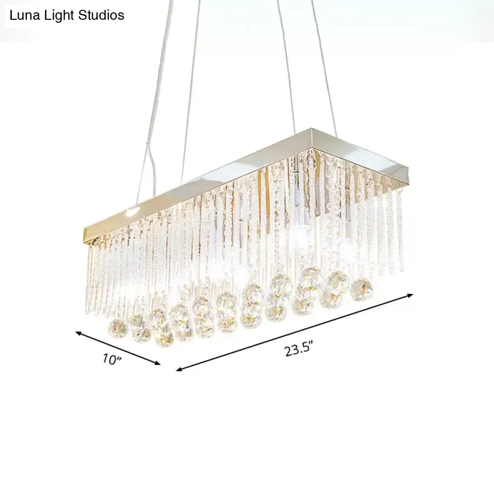 Lámpara de isla contemporánea DecorBites™ de 6 luces cromada con detalles de bolas de cristal