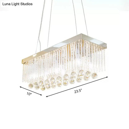 Lámpara de isla contemporánea DecorBites™ de 6 luces cromada con detalles de bolas de cristal