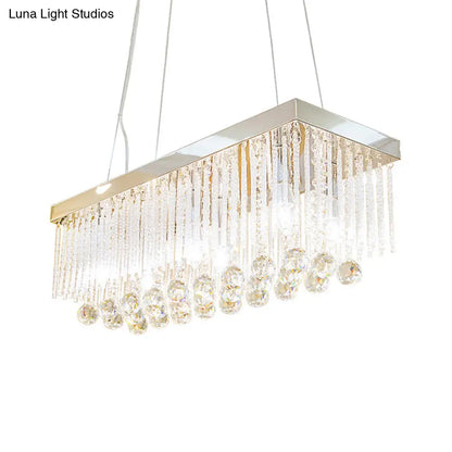Lámpara de isla contemporánea DecorBites™ de 6 luces cromada con detalles de bolas de cristal