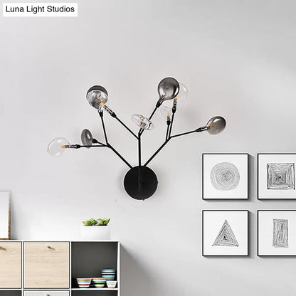 Aplique de pared DecorBites™ contemporáneo de 9 luces LED - Acabado negro para sala de estar