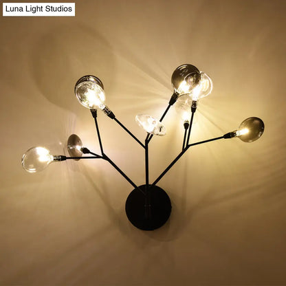 Aplique de pared DecorBites™ contemporáneo de 9 luces LED - Acabado negro para sala de estar