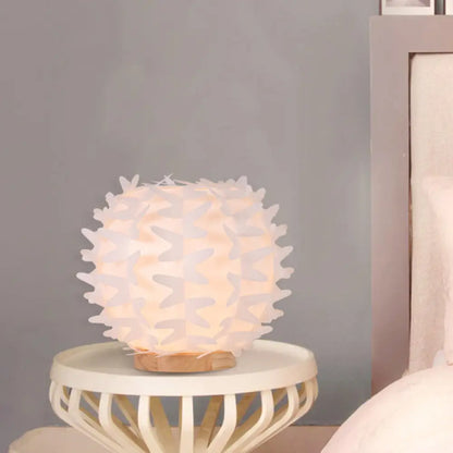 Contemporary Acrylic Ball Nightstand Light: Butterfly Wing Design, LED White Table Lamp