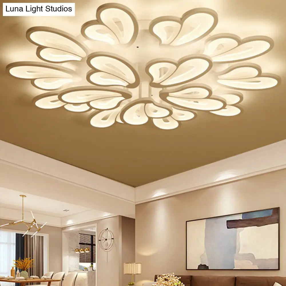 DecorBites™ DecorBites™ Contemporary Acrylic Butterfly Flush Mount LED Ceiling Light in White