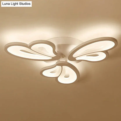 DecorBites™ DecorBites™ Contemporary Acrylic Butterfly Flush Mount LED Ceiling Light in White