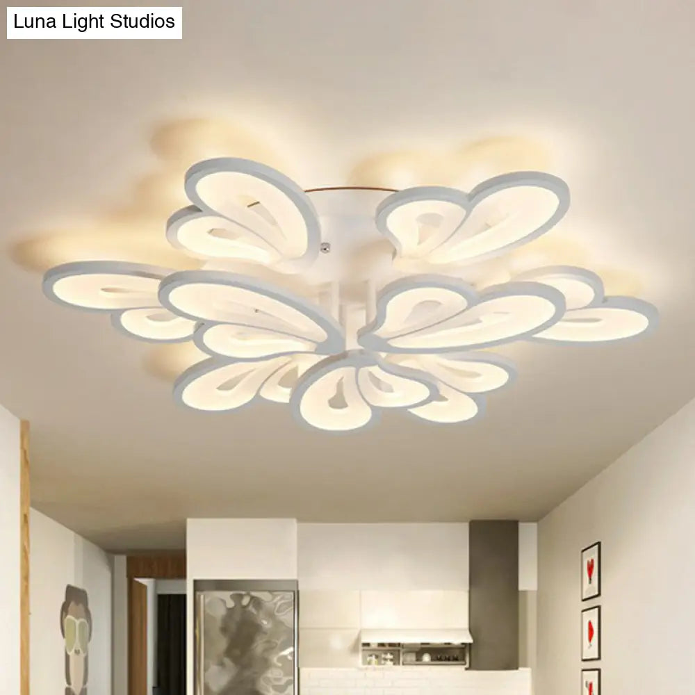 DecorBites™ DecorBites™ Contemporary Acrylic Butterfly Flush Mount LED Ceiling Light in White
