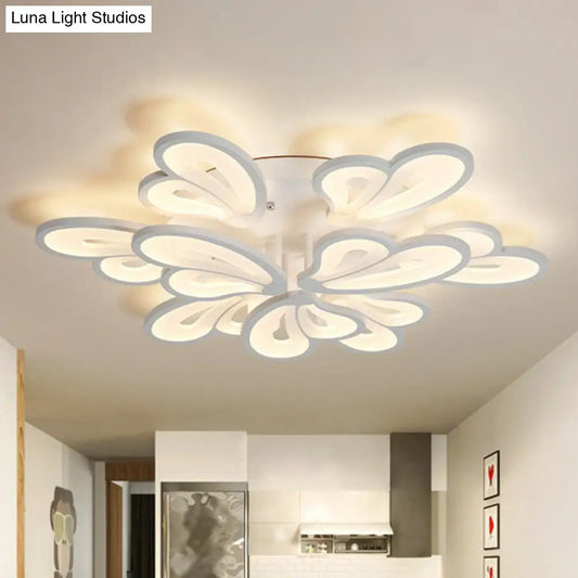 DecorBites™ DecorBites™ Contemporary Acrylic Butterfly Flush Mount LED Ceiling Light in White