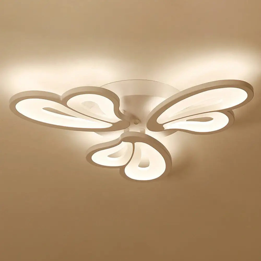 DecorBites™ DecorBites™ Contemporary Acrylic Butterfly Flush Mount LED Ceiling Light in White