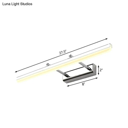 Contemporary acrylic chrome wall sconce 27.5-inch led vanity light with polished chrome finish and warm white illumination