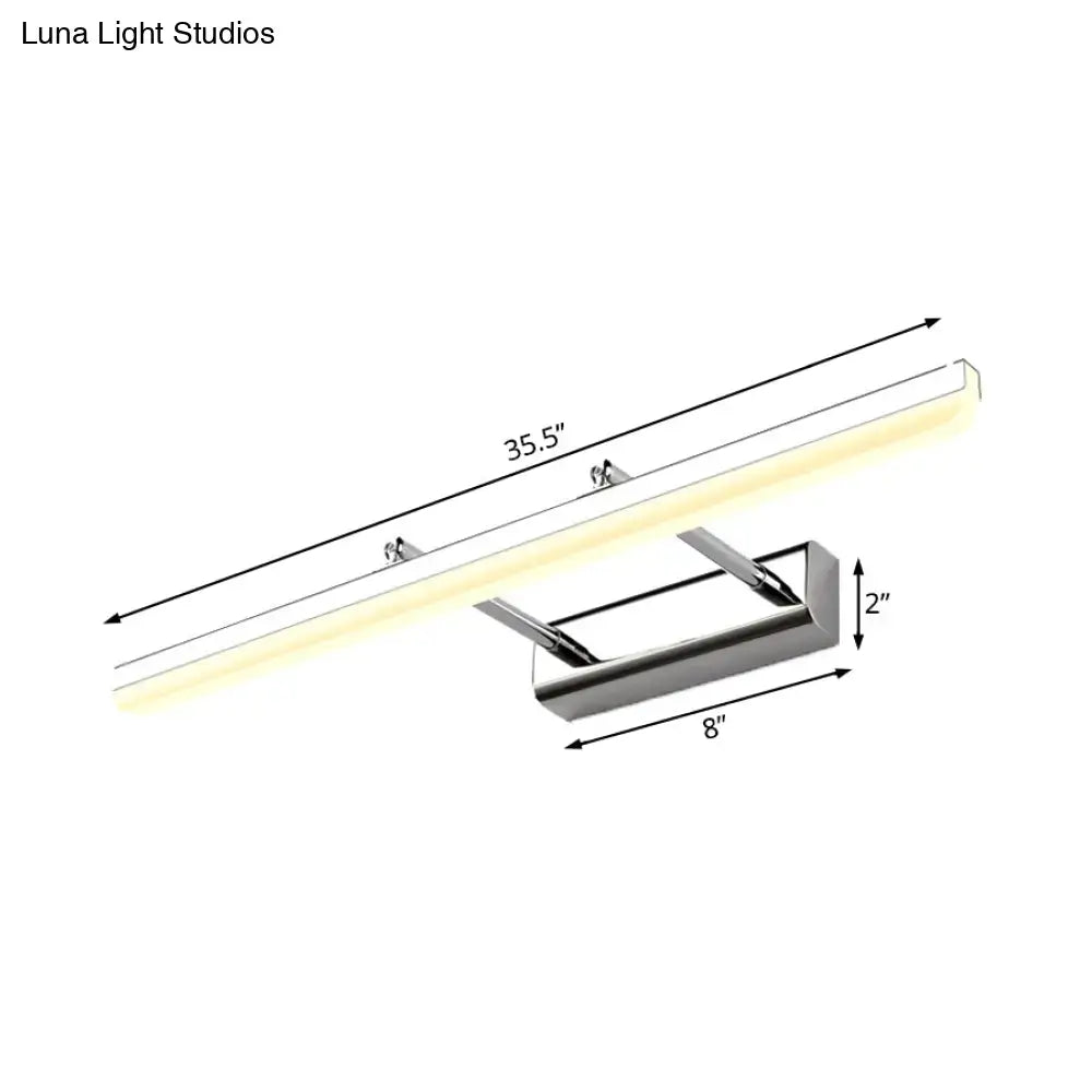 Contemporary acrylic chrome wall sconce led vanity light with polished chrome finish and integrated warm white illumination
