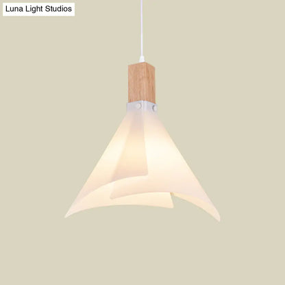 Contemporary Acrylic Cone Ceiling Lamp: Creative 1-Bulb Pendant Lighting for Living Room