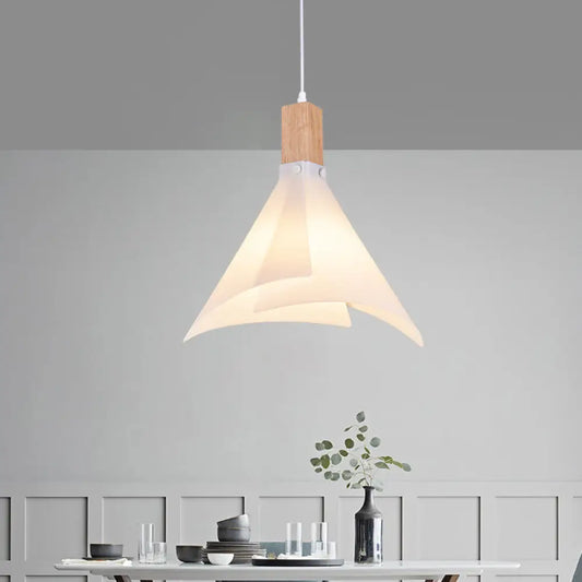 Contemporary Acrylic Cone Ceiling Lamp: Creative 1-Bulb Pendant Lighting for Living Room