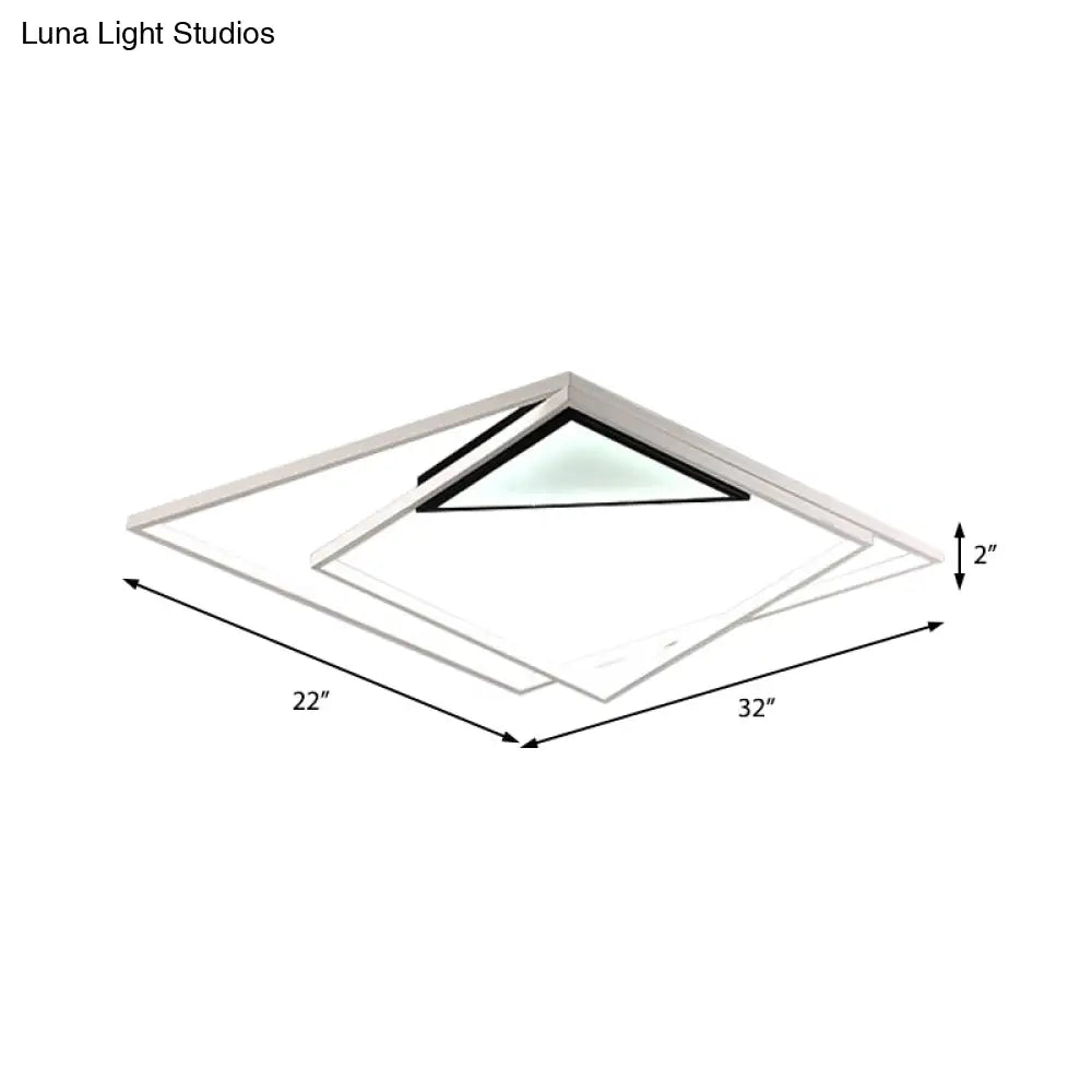 DecorBites™ DecorBites™ Contemporary Acrylic Flush Mount Ceiling Light in White - Ideal for Bedrooms