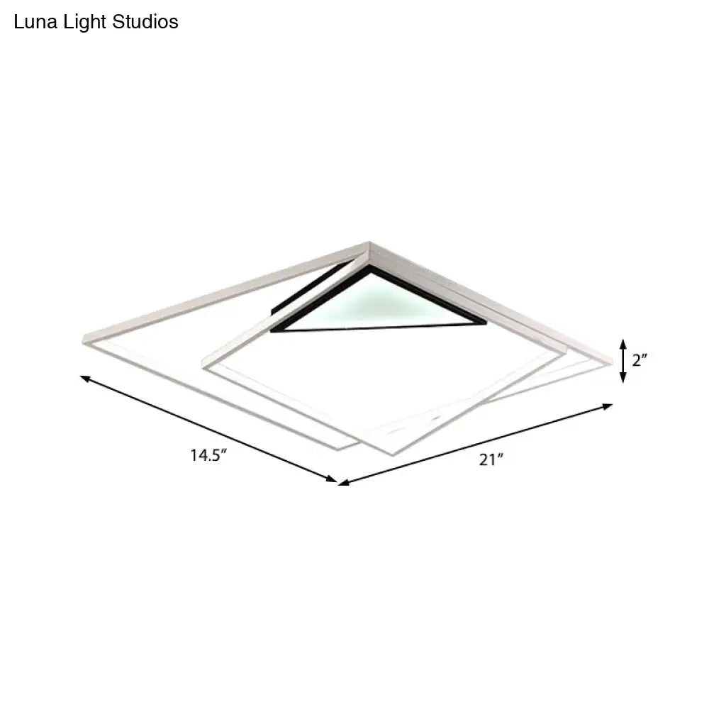 DecorBites™ DecorBites™ Contemporary Acrylic Flush Mount Ceiling Light in White - Ideal for Bedrooms