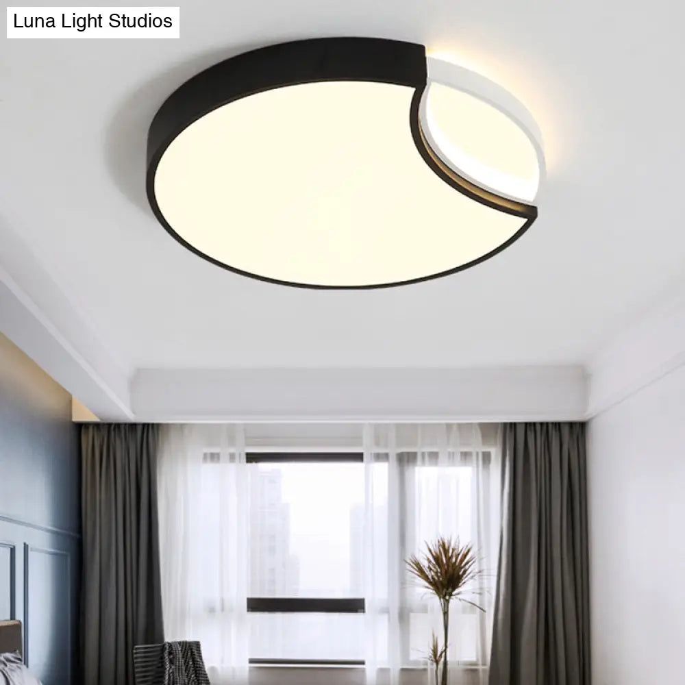Lámpara de techo circular LED contemporánea DecorBites™ de acrílico, empotrada, en negro, con colores cálido, blanco y neutro. Disponible en 40,6 cm/49,5 cm de ancho, ideal para dormitorio.
