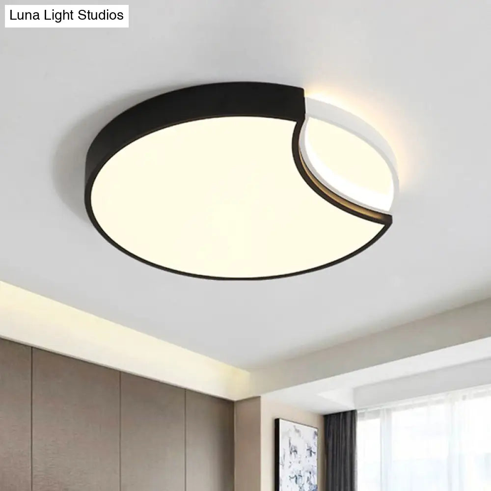 Lámpara de techo circular LED contemporánea DecorBites™ de acrílico, empotrada, en negro, con colores cálido, blanco y neutro. Disponible en 40,6 cm/49,5 cm de ancho, ideal para dormitorio.