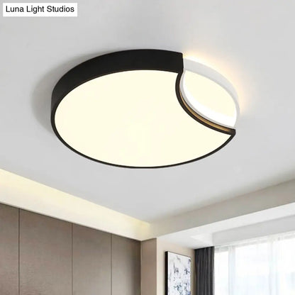 Lámpara de techo circular LED contemporánea DecorBites™ de acrílico, empotrada, en negro, con colores cálido, blanco y neutro. Disponible en 40,6 cm/49,5 cm de ancho, ideal para dormitorio.