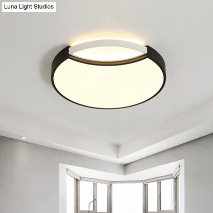 Lámpara de techo circular LED contemporánea DecorBites™ de acrílico, empotrada, en negro, con colores cálido, blanco y neutro. Disponible en 40,6 cm/49,5 cm de ancho, ideal para dormitorio.