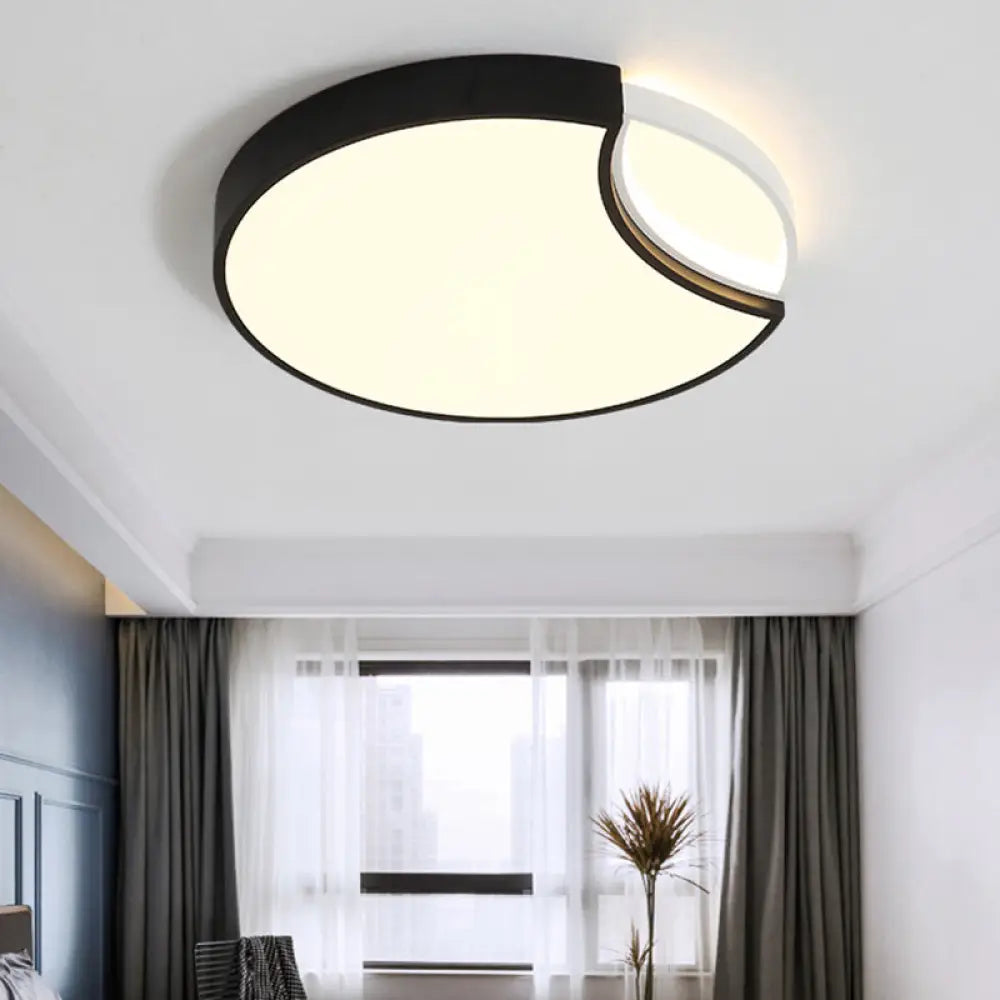 Lámpara de techo circular LED contemporánea DecorBites™ de acrílico, empotrada, en negro, con colores cálido, blanco y neutro. Disponible en 40,6 cm/49,5 cm de ancho, ideal para dormitorio.