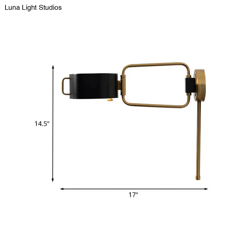 Aplique de pared cilíndrico LED contemporáneo DecorBites™ de acrílico en acabado negro para iluminación de dormitorio