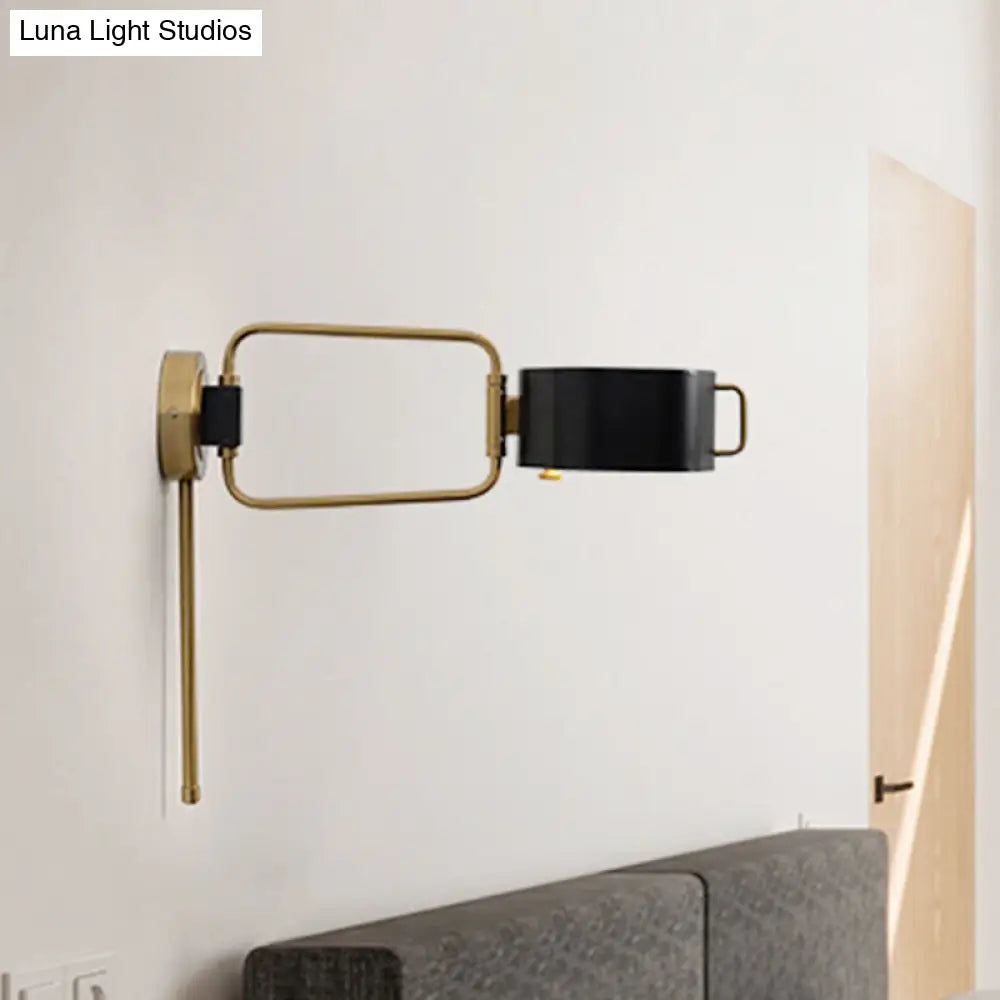 Aplique de pared cilíndrico LED contemporáneo DecorBites™ de acrílico en acabado negro para iluminación de dormitorio