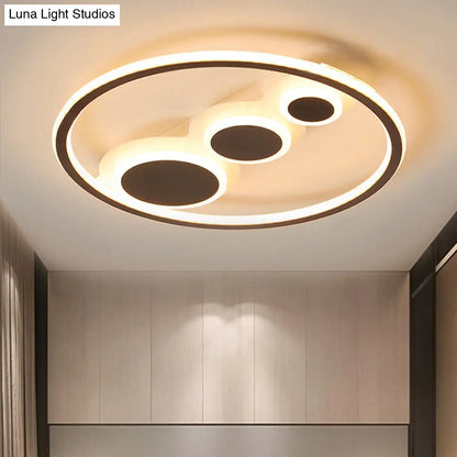 DecorBites™ DecorBites™ Contemporary Acrylic LED Flush Light - Coffee Round Ceiling Mounted - 18.5"/23" Wide - Warm & White Light - Remote Control Dimmable