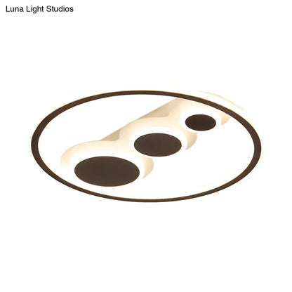 DecorBites™ DecorBites™ Contemporary Acrylic LED Flush Light - Coffee Round Ceiling Mounted - 18.5"/23" Wide - Warm & White Light - Remote Control Dimmable