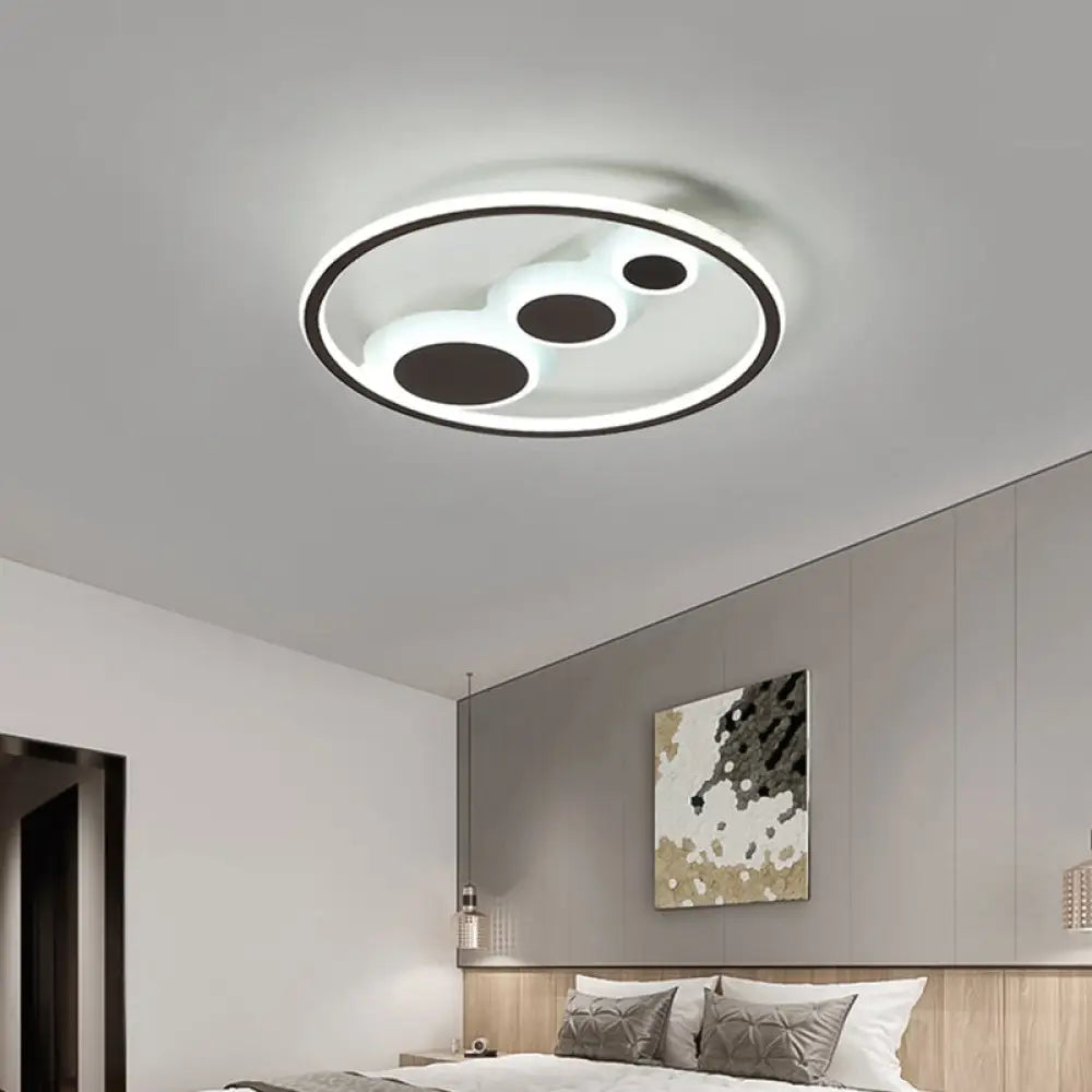 DecorBites™ DecorBites™ Contemporary Acrylic LED Flush Light - Coffee Round Ceiling Mounted - 18.5"/23" Wide - Warm & White Light - Remote Control Dimmable