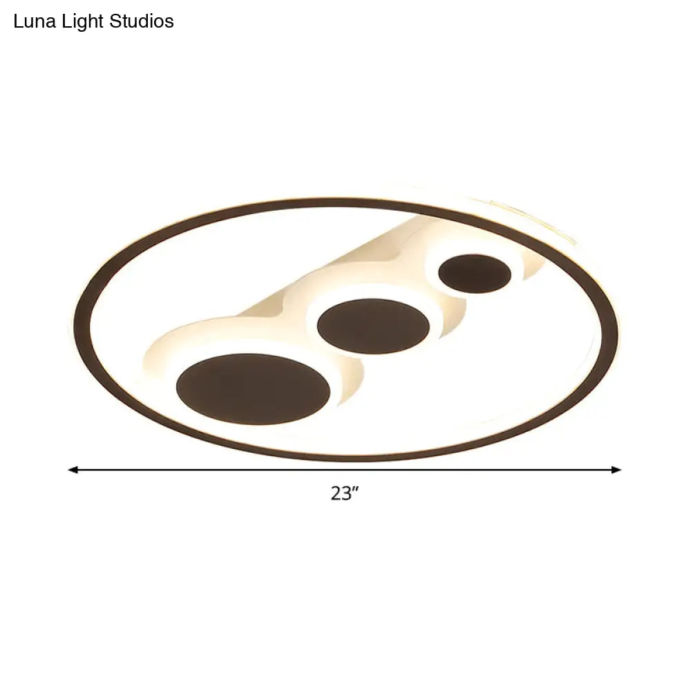 DecorBites™ DecorBites™ Contemporary Acrylic LED Flush Light - Coffee Round Ceiling Mounted - 18.5"/23" Wide - Warm & White Light - Remote Control Dimmable