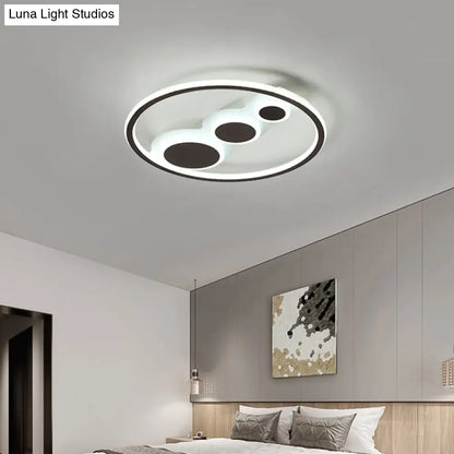 DecorBites™ DecorBites™ Contemporary Acrylic LED Flush Light - Coffee Round Ceiling Mounted - 18.5"/23" Wide - Warm & White Light - Remote Control Dimmable