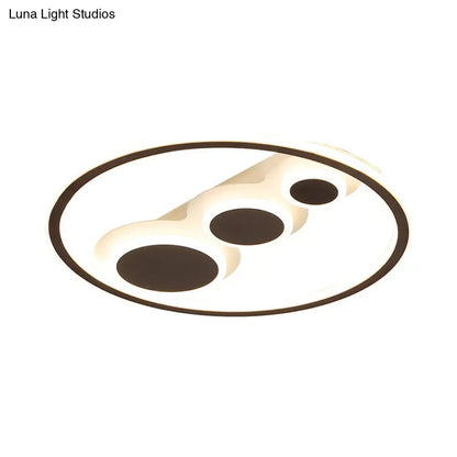 DecorBites™ DecorBites™ Contemporary Acrylic LED Flush Light - Coffee Round Ceiling Mounted - 18.5"/23" Wide - Warm & White Light - Remote Control Dimmable