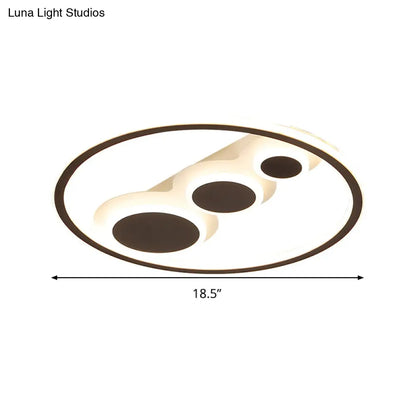 DecorBites™ DecorBites™ Contemporary Acrylic LED Flush Light - Coffee Round Ceiling Mounted - 18.5"/23" Wide - Warm & White Light - Remote Control Dimmable