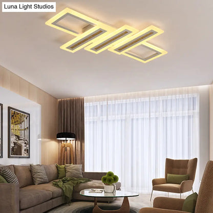 DecorBites™ DecorBites™ Contemporary Acrylic LED Flush Mount Ceiling Light in White with Warm/Inner Warm/White Light, Various Widths Available