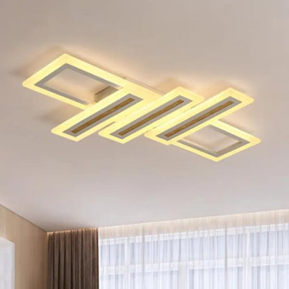 DecorBites™ DecorBites™ Contemporary Acrylic LED Flush Mount Ceiling Light in White with Warm/Inner Warm/White Light, Various Widths Available