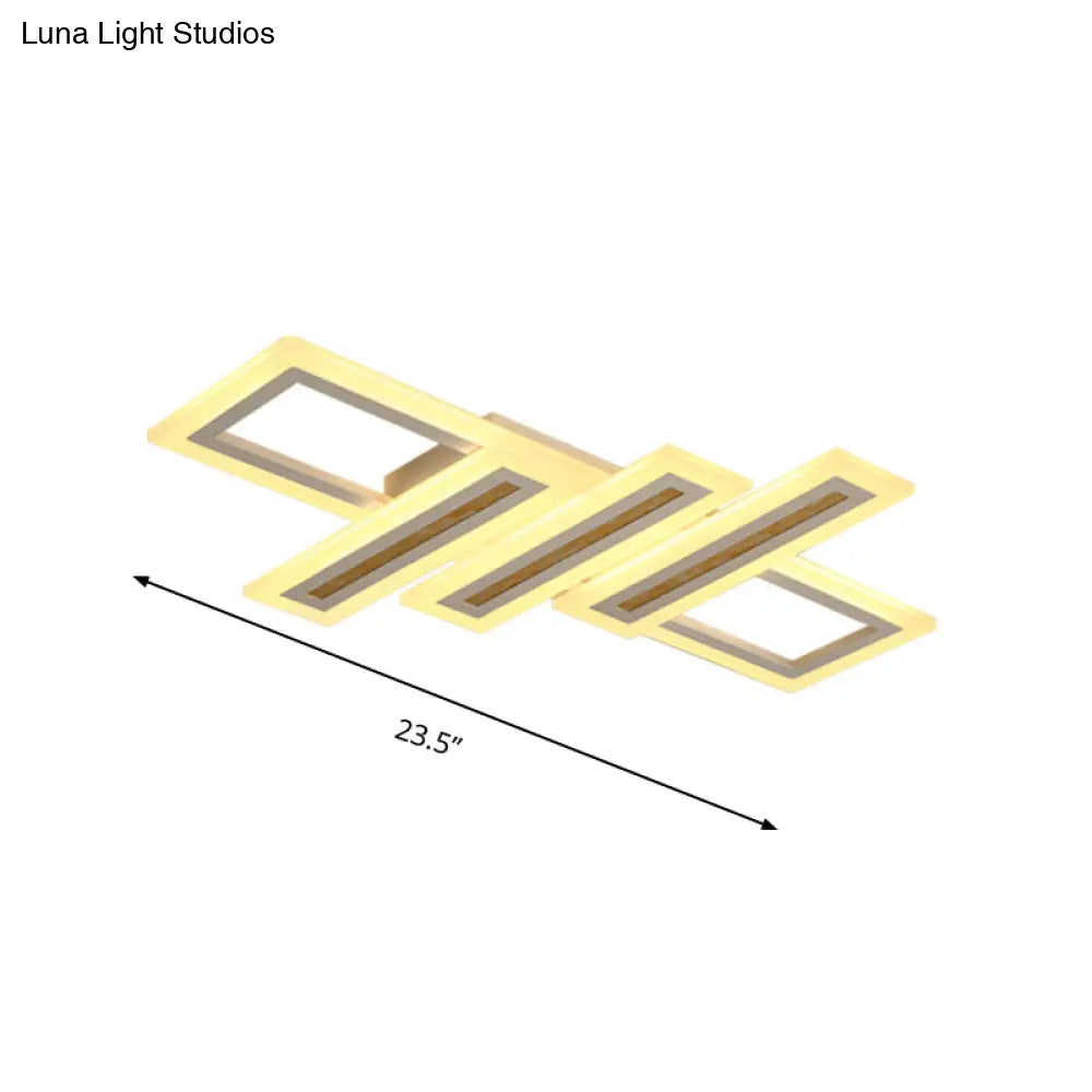 DecorBites™ DecorBites™ Contemporary Acrylic LED Flush Mount Ceiling Light in White with Warm/Inner Warm/White Light, Various Widths Available