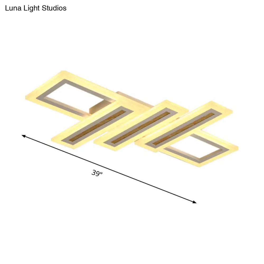 DecorBites™ DecorBites™ Contemporary Acrylic LED Flush Mount Ceiling Light in White with Warm/Inner Warm/White Light, Various Widths Available