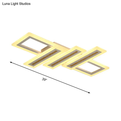 DecorBites™ DecorBites™ Contemporary Acrylic LED Flush Mount Ceiling Light in White with Warm/Inner Warm/White Light, Various Widths Available