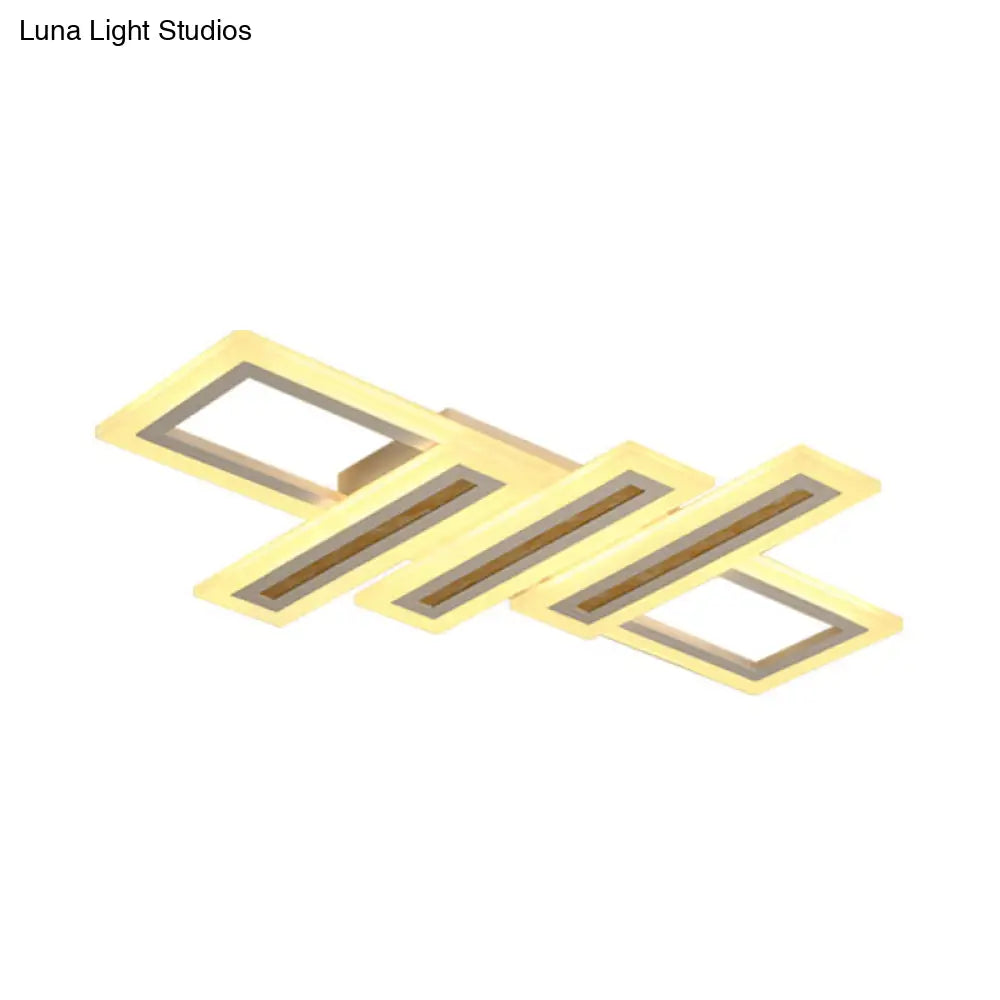 DecorBites™ DecorBites™ Contemporary Acrylic LED Flush Mount Ceiling Light in White with Warm/Inner Warm/White Light, Various Widths Available