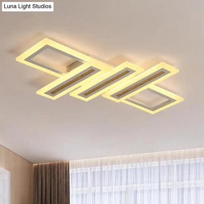 DecorBites™ DecorBites™ Contemporary Acrylic LED Flush Mount Ceiling Light in White with Warm/Inner Warm/White Light, Various Widths Available