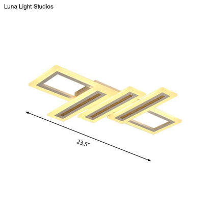 DecorBites™ DecorBites™ Contemporary Acrylic LED Flush Mount Ceiling Light in White with Warm/Inner Warm/White Light, Various Widths Available