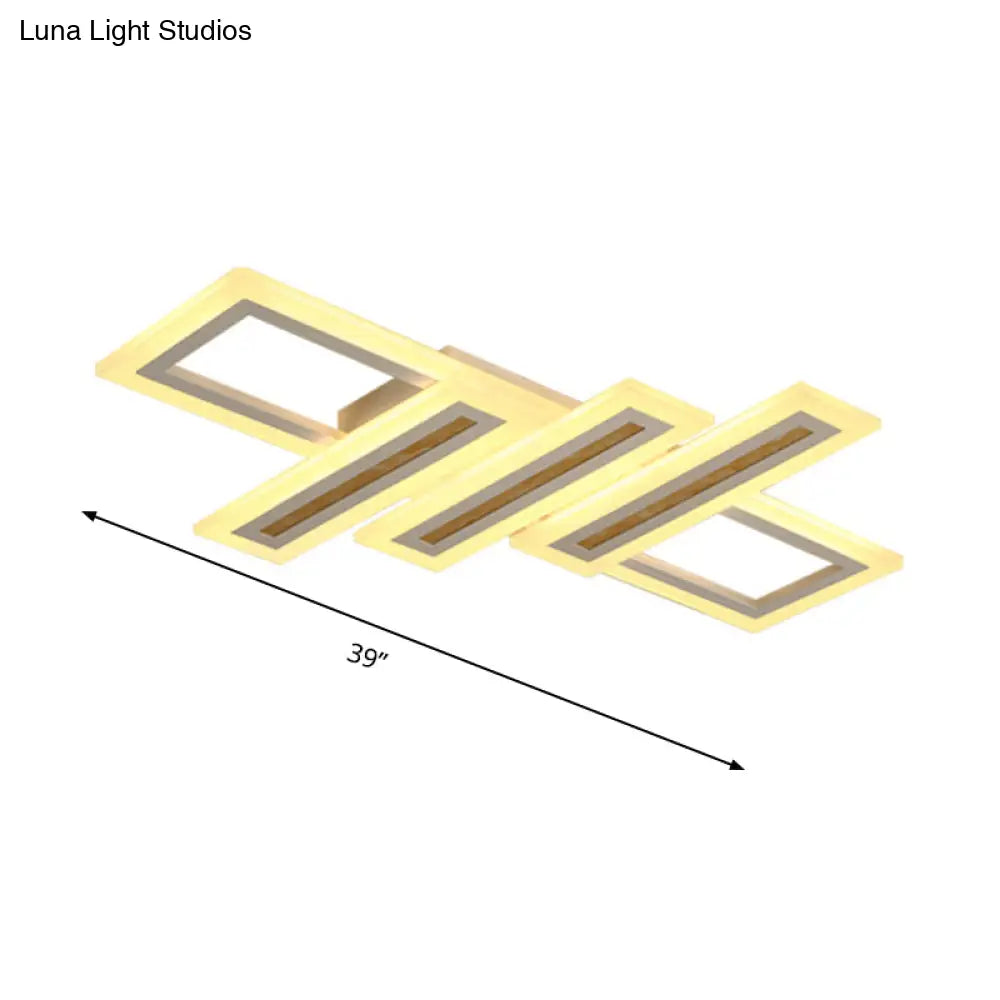 DecorBites™ DecorBites™ Contemporary Acrylic LED Flush Mount Ceiling Light in White with Warm/Inner Warm/White Light, Various Widths Available